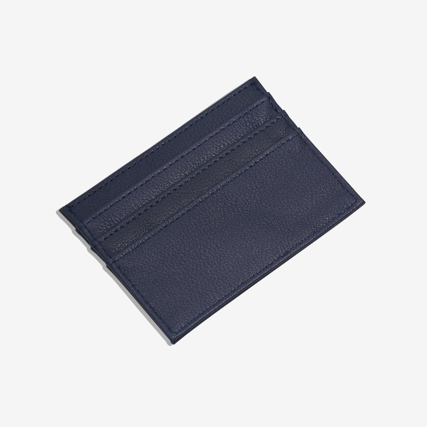 Personalised Leather Card Wallet - Navy Blue