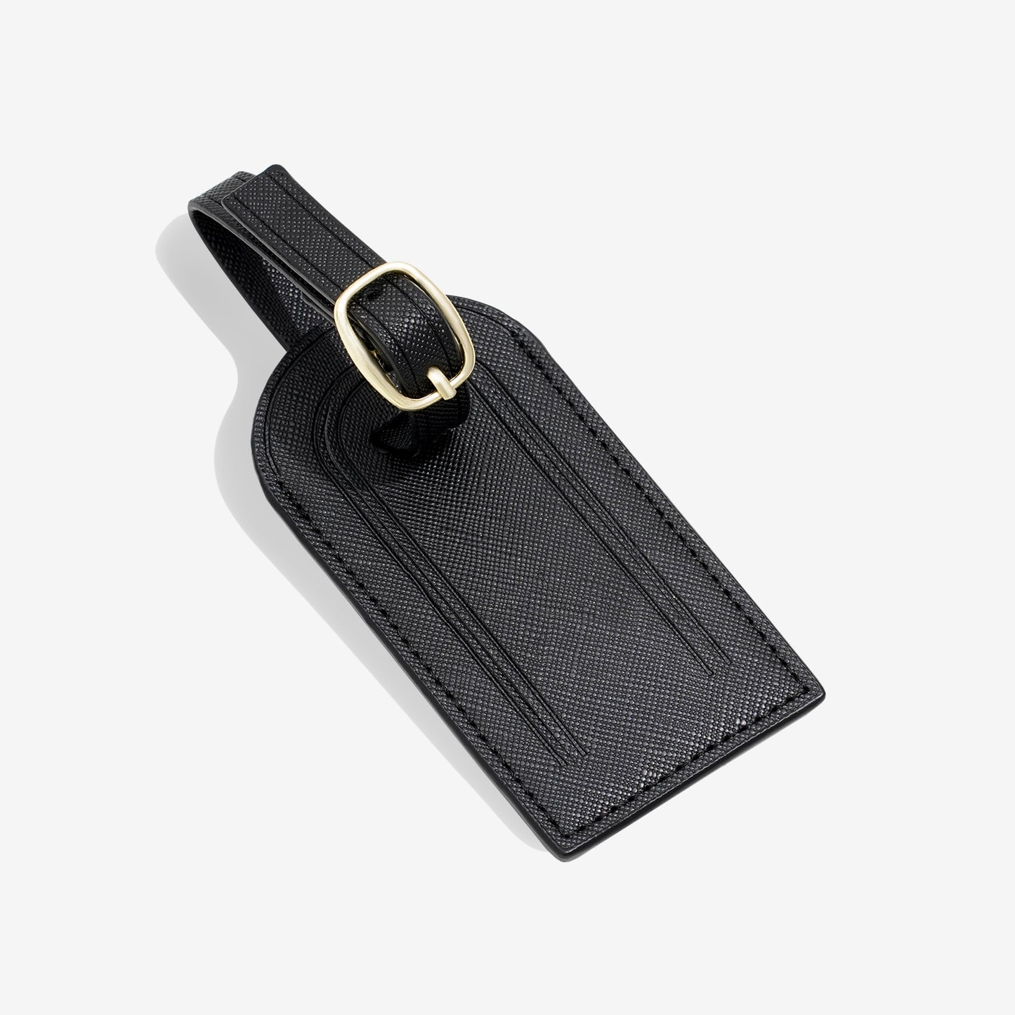 Personalised Leather Luggage Tag - Black